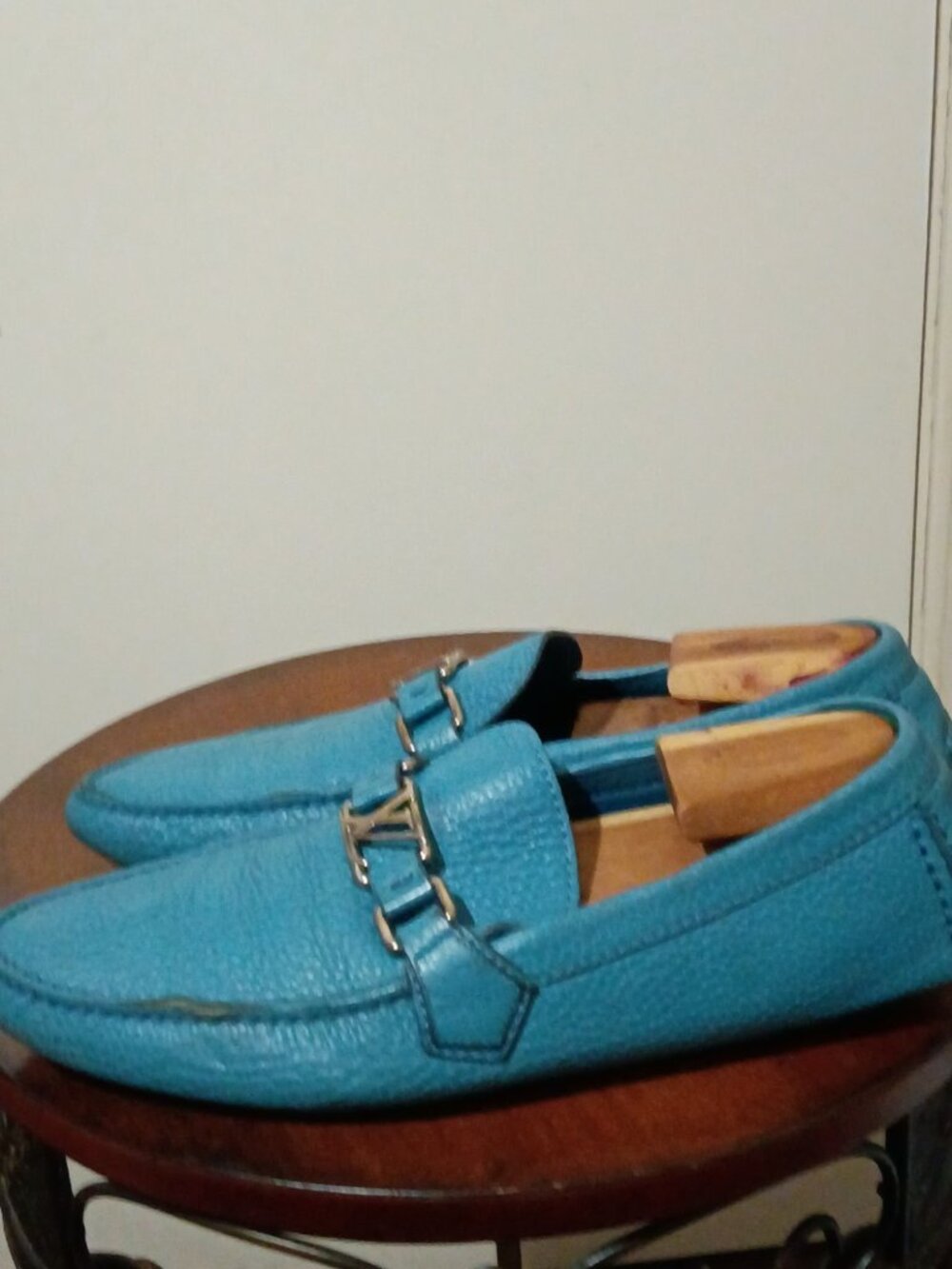 Men's Louis Vuitton Blue Monte Carlo Driving Loafers Shoes Sz 8.5 Good Condition - Picture 10 of 16